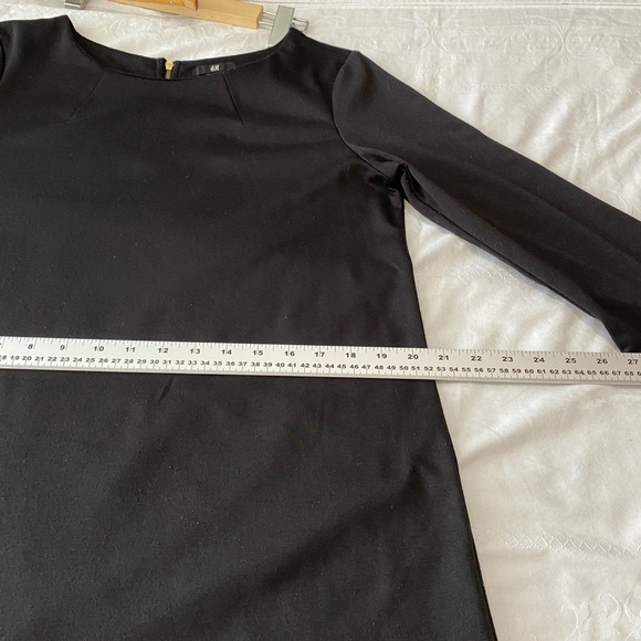 H&M Women's Black Long Sleeve Straight Sheath Mini Pullover Dress Size Medium - Picture 12 of 16
